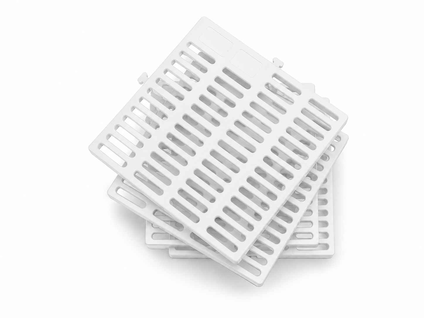 Plastic Slat Compact Modular Tile in White