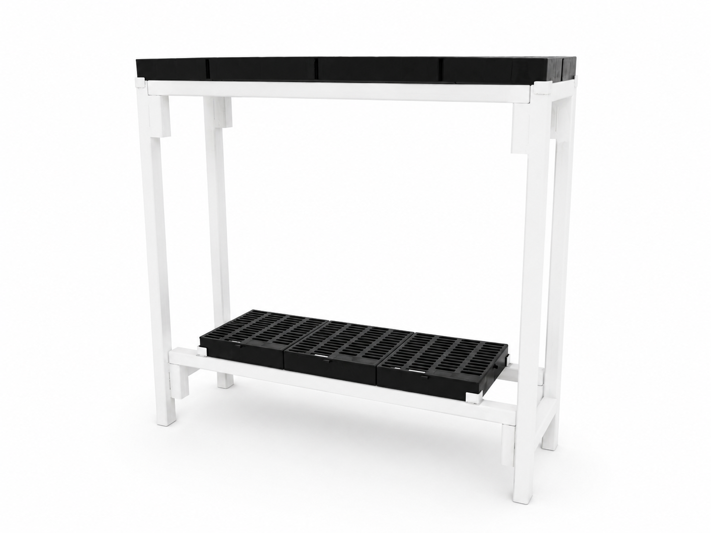 Two-tier plant rack measuring 30 by 100 by 90 centimeters